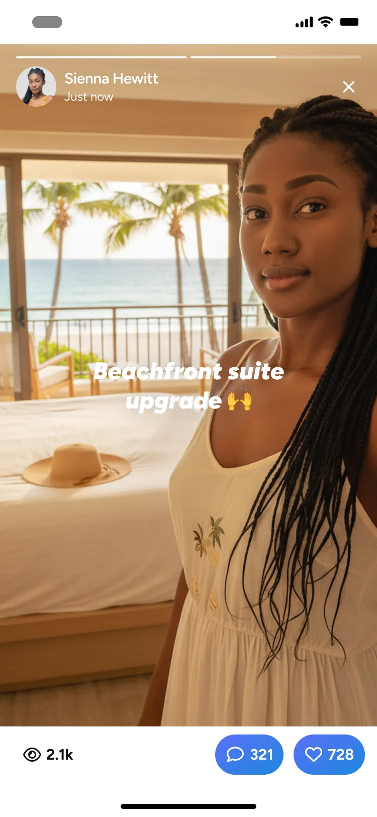 App user sharing pictures which other users can react to